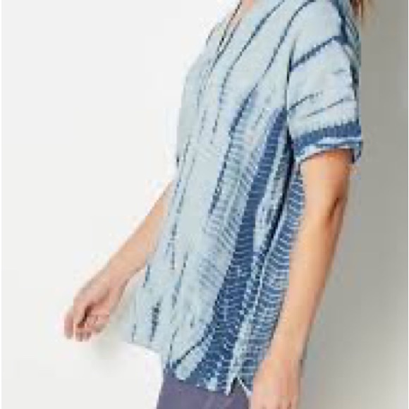 Pure Jill Tie Dyed Crinkle Gauze Tunic - Picture 3 of 8